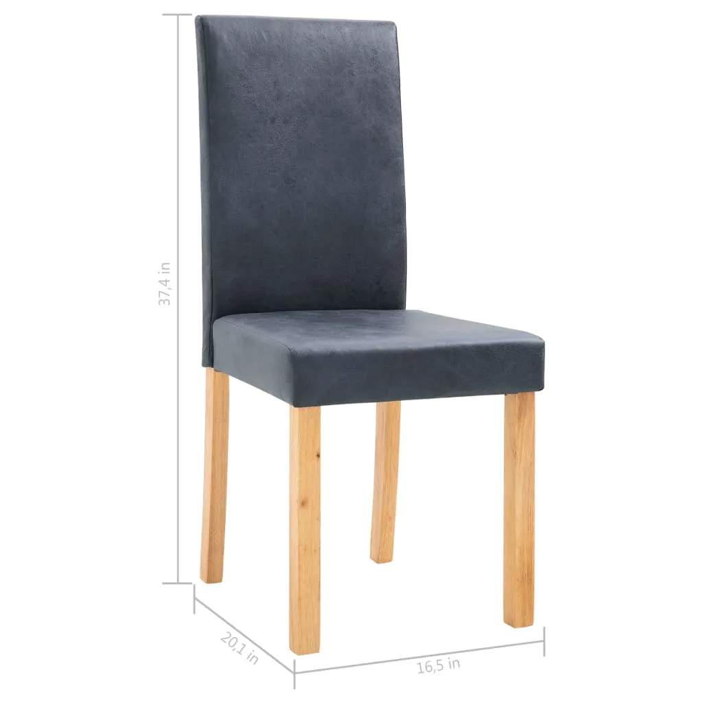 Dining Chairs 2 pcs Brown Faux Suede Leather