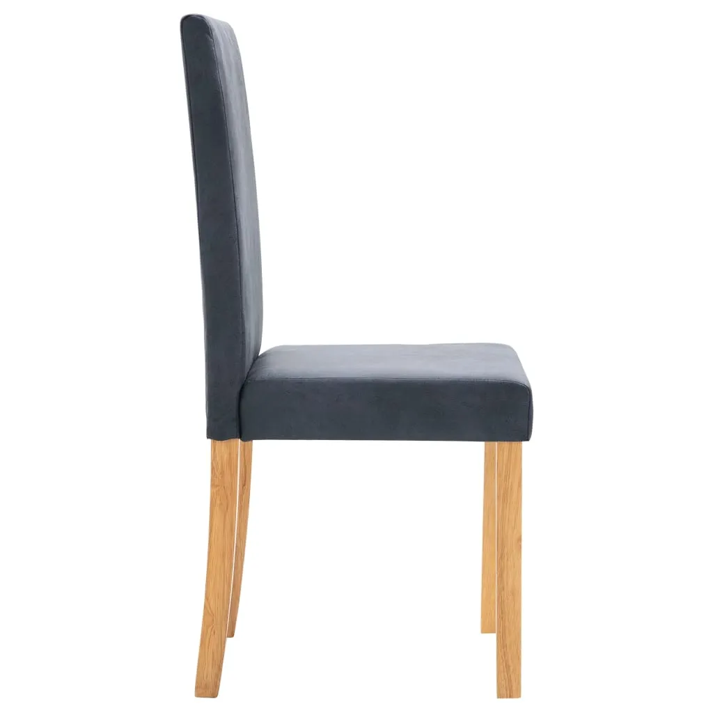 Dining Chairs 2 pcs Brown Faux Suede Leather
