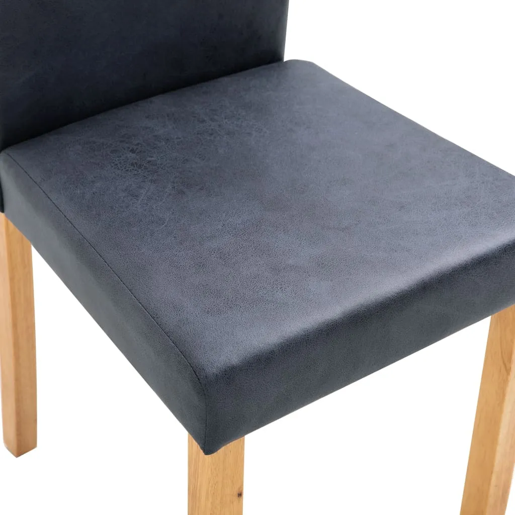 Dining Chairs 2 pcs Brown Faux Suede Leather