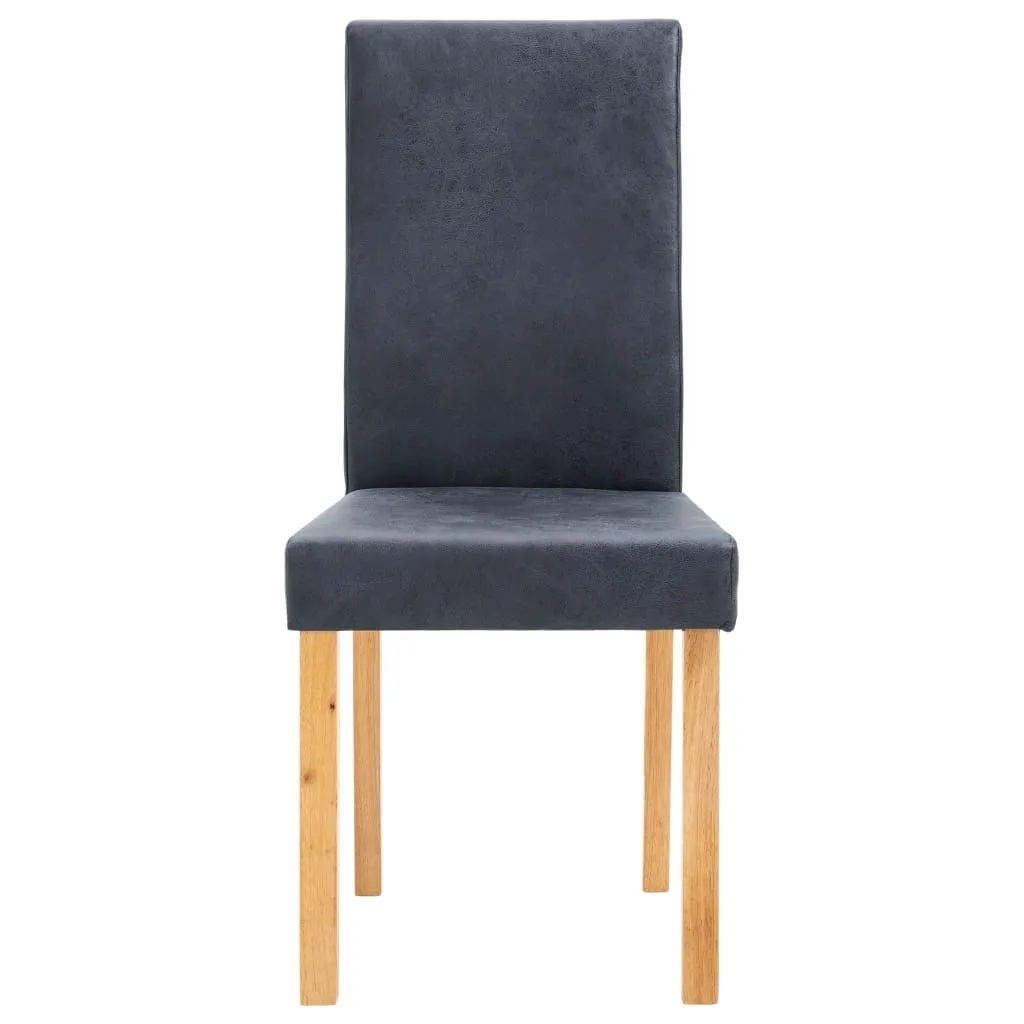 Dining Chairs 2 pcs Brown Faux Suede Leather