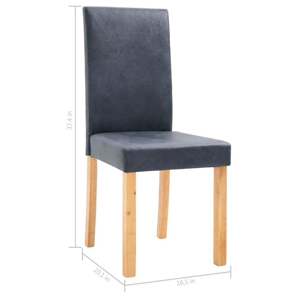 Dining Chairs 2 pcs Brown Faux Suede Leather