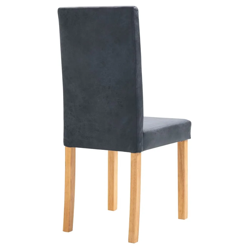 Dining Chairs 2 pcs Brown Faux Suede Leather