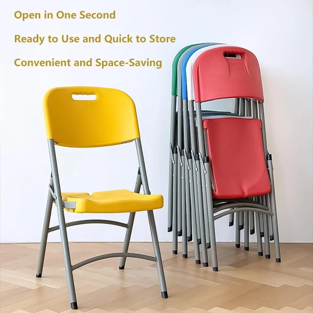 Dining Folding Chair Office Chairs Camping Office Chair with Metal Frame,Foldable Dining Chairs Desk Chair Thick Metal Chairs for Foldable Home, Office, Dining, Reception(Green-1)
