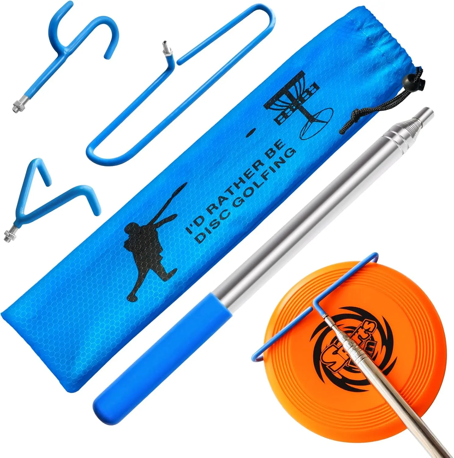 Disc Golf Retriever Pole,Disc Retriever Telescoping Pole with Hook,Expands to 10/16 Feet,Disc Golf Stick Disc Golf Grabber,Disc Golf Gripper Pole,Disc Golf Equipment Disc Golf Accessories