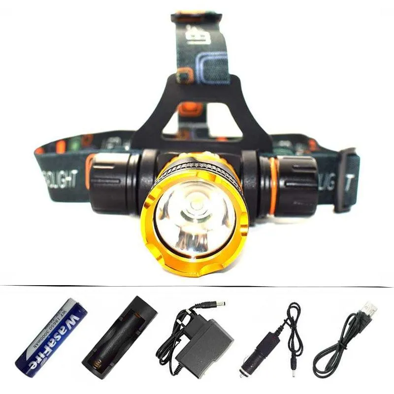 Diving Head Lamp Light XML T6 LED Headlamp Underwater Waterproof Diving Headlight Frontal Flashlight   18650 Battery   Charger