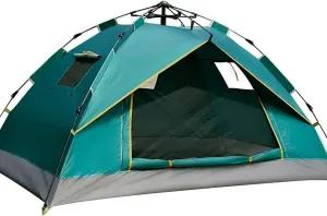 Double Family Tents for Outdoor Traveling Camping, Rainproof Waterproof Sunscreen Automatic Instant Pop Up Tent with 3 Window
