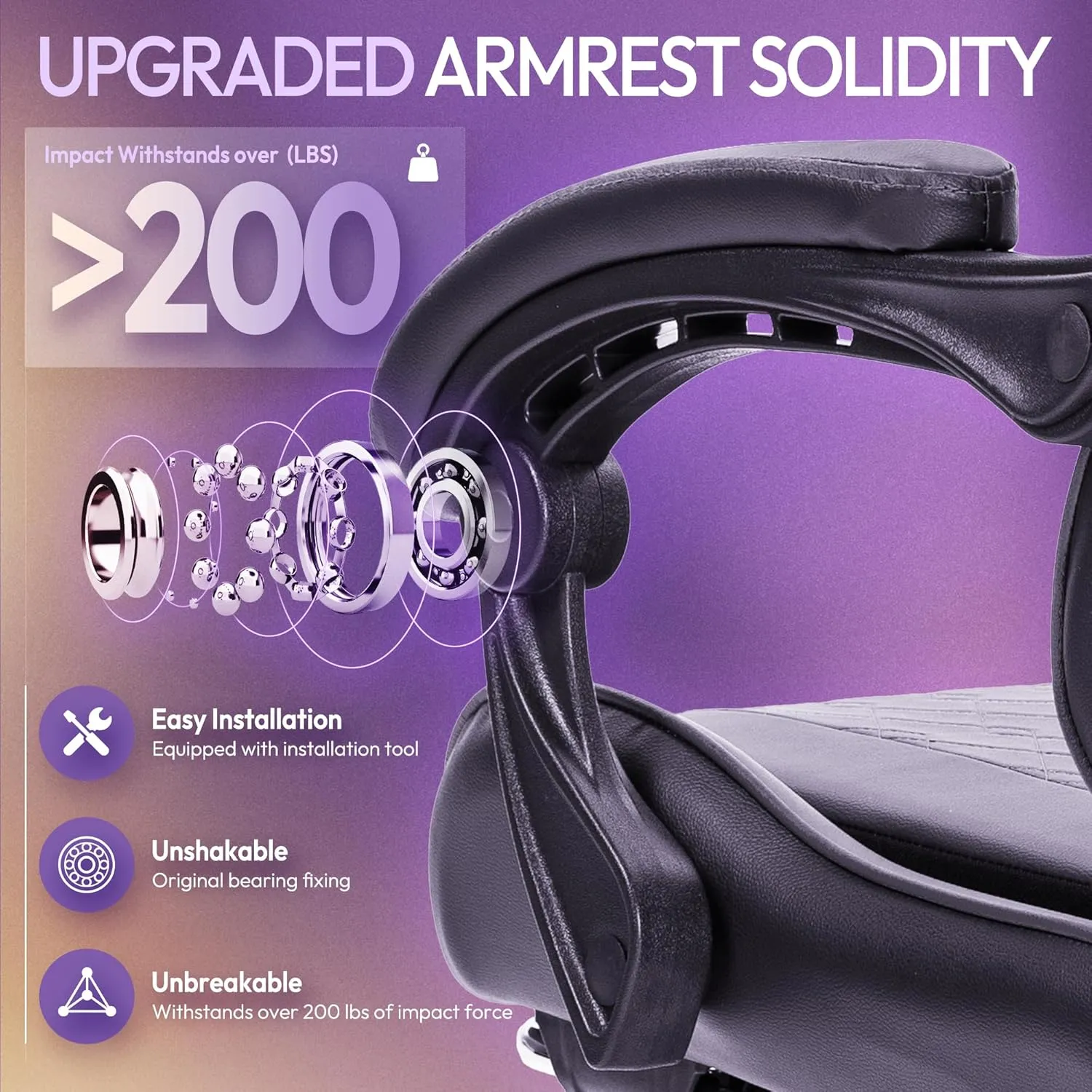 Dowinx Gaming Chair with Pocket Spring Cushion, Massage Game Chair Leather with Headrest, Ergonomic Computer Chair with Footrest 290LBS, Grey 6658Z