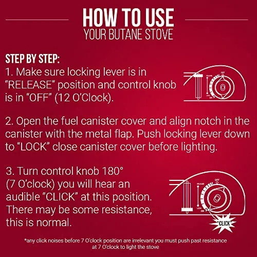 Dual Fuel Portable Stove,12K BTU Camp Stove-Butane & Propane