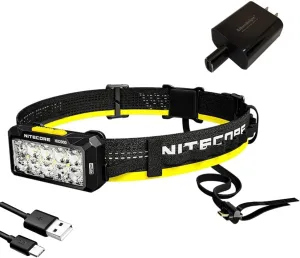 EdisonBright Nitecore HU2000 2000 Lumen USB-C Power Source Compatible Search & Rescue Headlamp with White and Red LEDs Bundle with EBR Power Adapter
