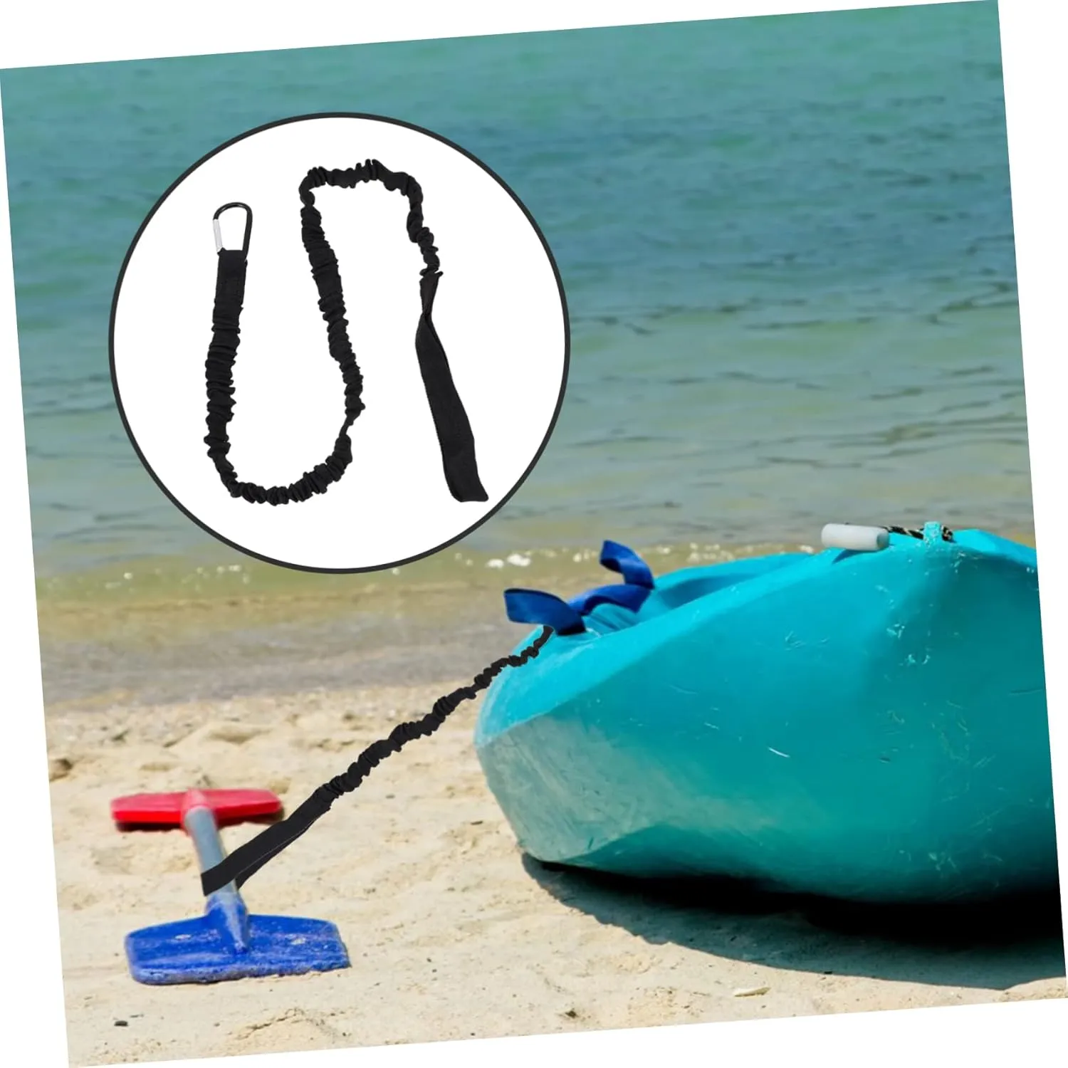 Elastic Paddle Rope for Kayak Canoe Loss Safety Line with Carabiner Essential Kayak Leash Accessories