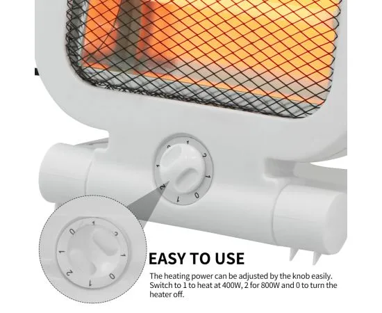 Electric Quartz Stove Mini With 2 Tubes-800w, Thermal Protection