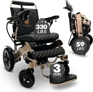 Electric Wheelchairs for Adults, 330 lbs Capacity, Up to 13 Miles Range, Lightweight Wheelchair for Seniors,Remote Controlled Wheel Chair, All Terrain, Airline and Cruise Approved, IQ-8000 by Majestic