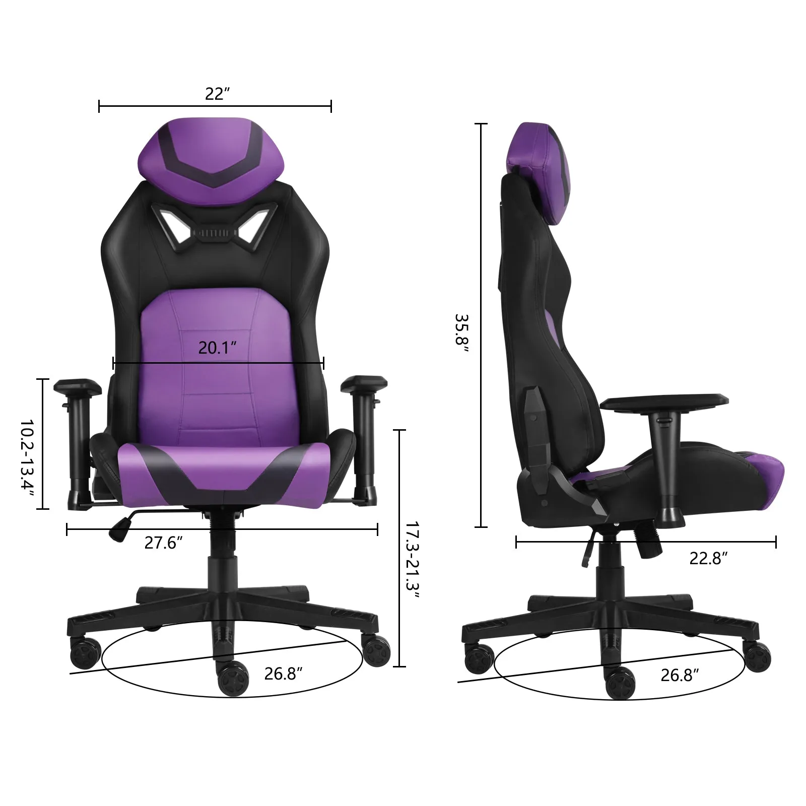 Ergonomic Gaming Chairs for Adults with High-Density Memory Foam | Swivel Comfortable Office Chair, Big and Tall Video Game Chair, High Back Computer Chair for Home, Office