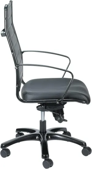 Eurotech Seating Europa Leather High Back Chair, Black