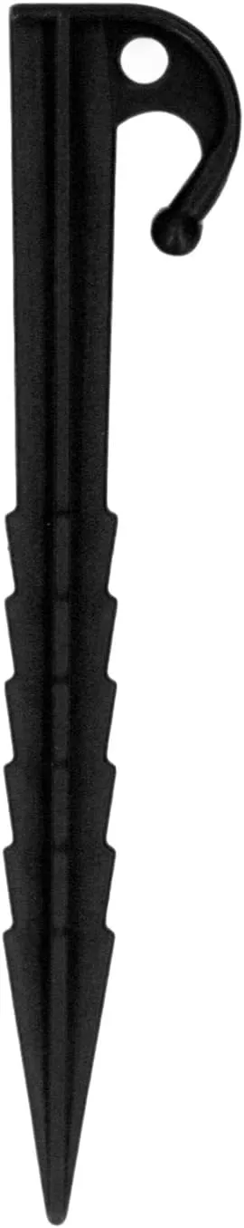 EVTSCAN 50 Pack Heavy Duty Tent Stakes, Serrated, Barb Top, UV Resistant, Lightweight and Portable, for Camping, Gardening, and Outdoor Activities (Black)
