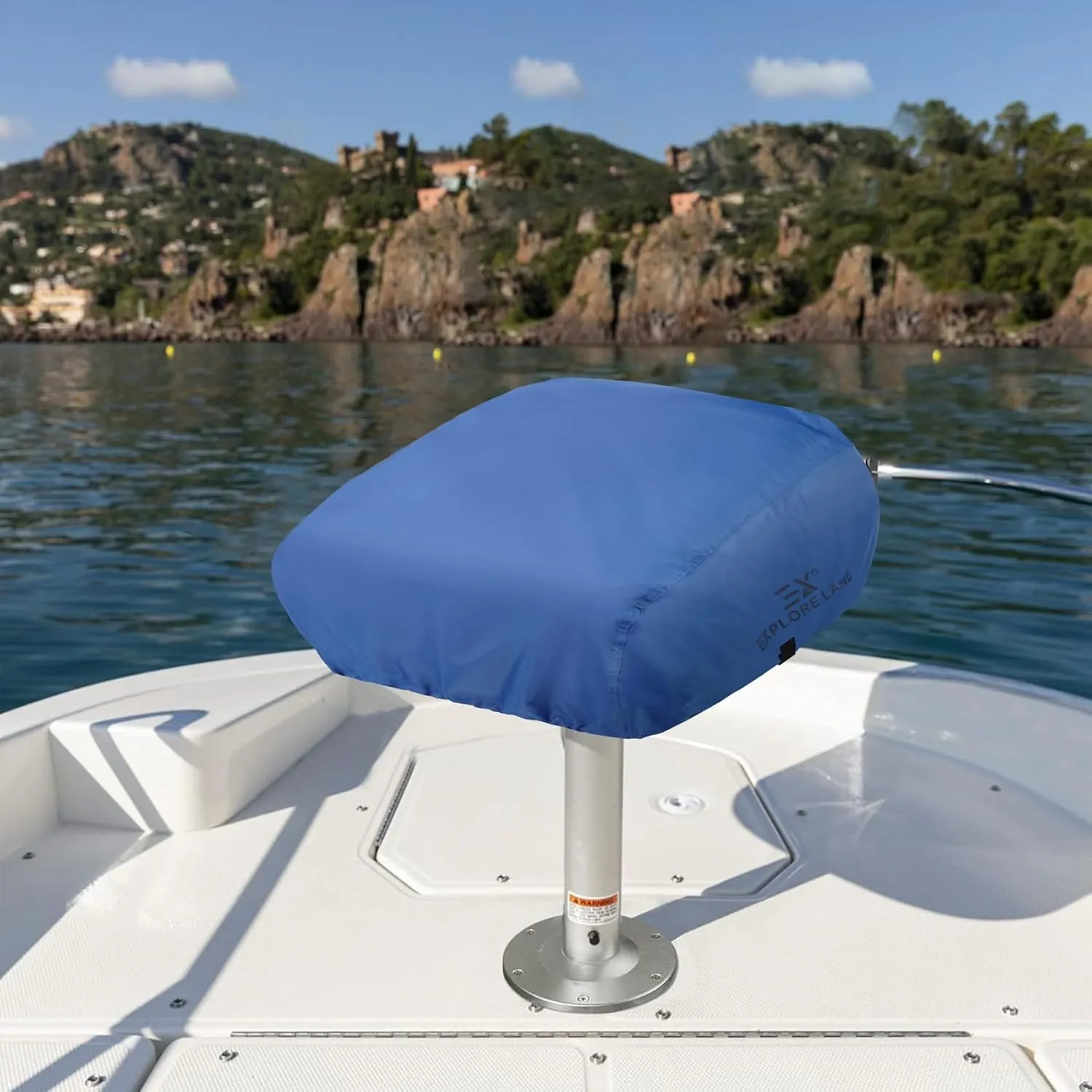 Explore Land Boat Folding Seat Cover - Waterproof 600D Heavy Duty Boat Folding Chair Cover - 18W x 20D x 14H inch, Blue