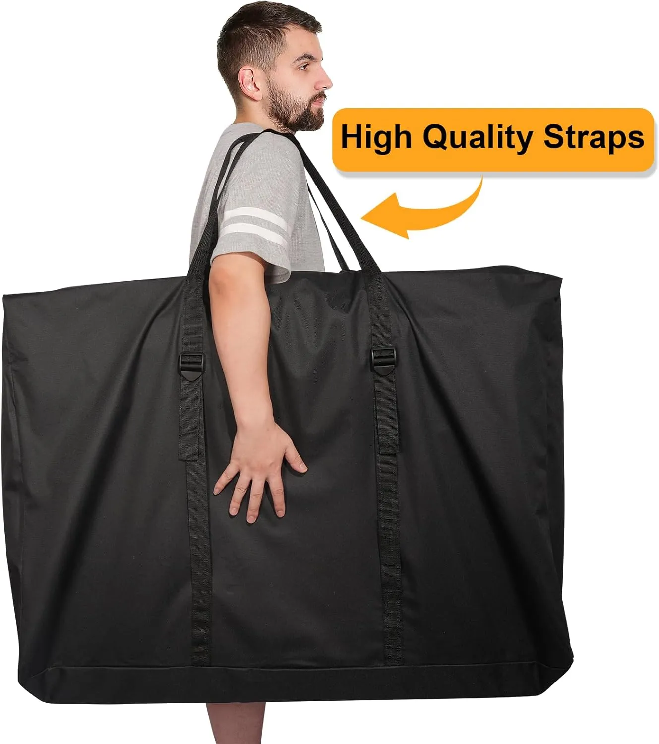 Extra Large Outside Folding Chair Storage Bag with Zipper and Handles, 600D Folding Chair Carry Bag for Zero Gravity Chair Cover, Portable Folding Lounge Chair Carrying Bags, 43" L x 11" W x 29" H