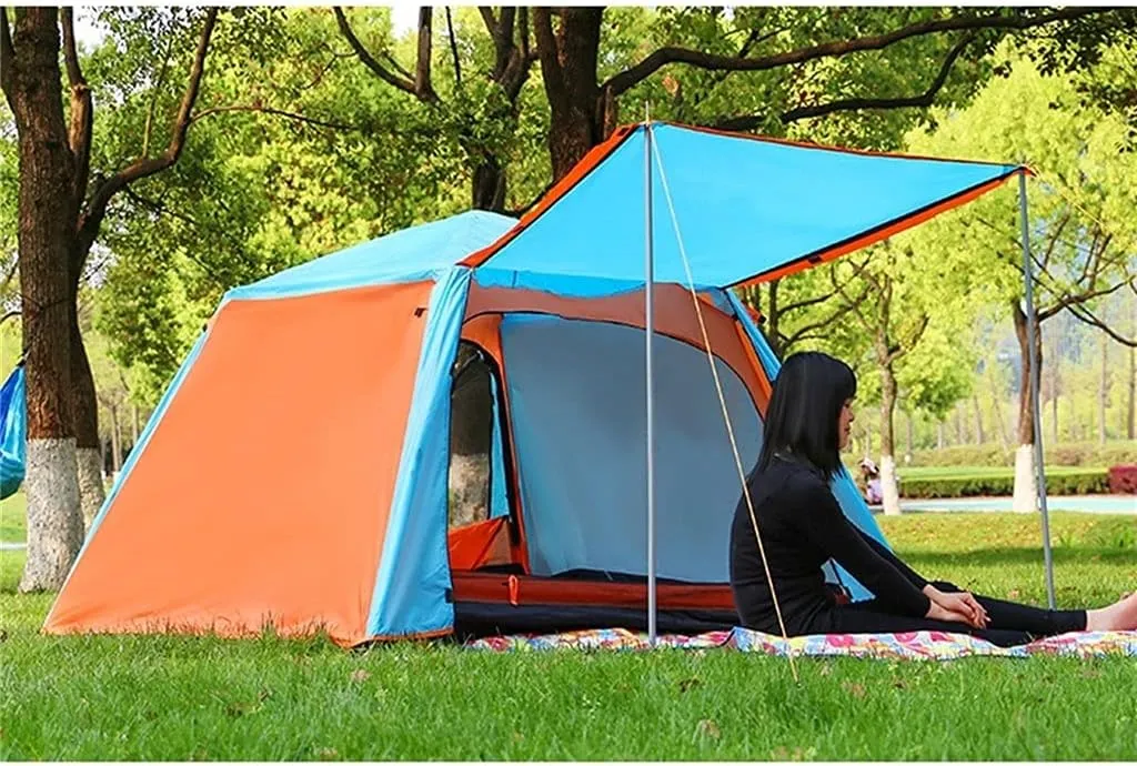 Family Tent Camping Tent 2-Door Instant Tents Windproof 4-Season Freestanding 16-Person for Backpacking 460 360 210Cm Outdoor Tent