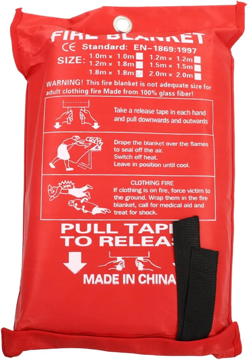 Fiberglass Fire Blanket Lightweight Portable Fire Blanket for Emergency for Kitchen Grill Camping and Car Safety