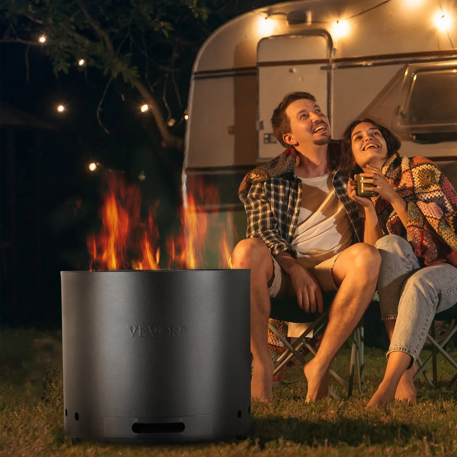(FINAL PRICES ARE LOWER ON OUR SITE!) VEVOR Smokeless Fire Pit Stove Bonfire 15 in Dia Wood Burning Stainless Steel