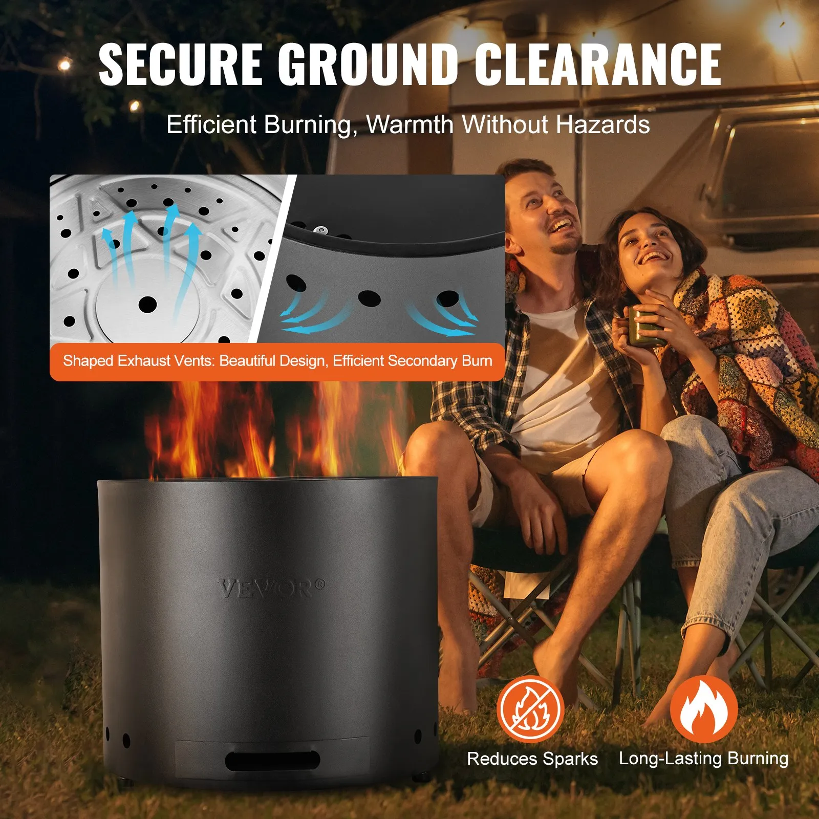 (FINAL PRICES ARE LOWER ON OUR SITE!) VEVOR Smokeless Fire Pit Stove Bonfire 15 in Dia Wood Burning Stainless Steel