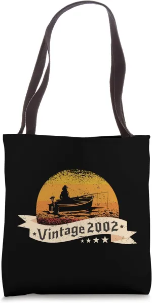 Fisher-men Vintage born 2002 Birthday Fishing-boat Fishing Tote Bag