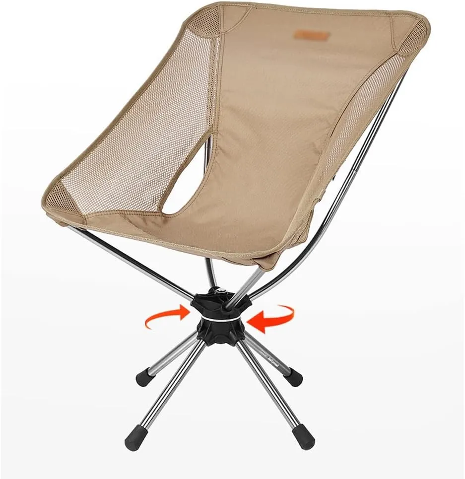 Fishing Chair Portable Ultralight Folding Moon Chair Aluminium Alloy Foldable Stool Swivel Chair. (Color : Black, Size : 71 40 50cm) (Beige 714050cm)