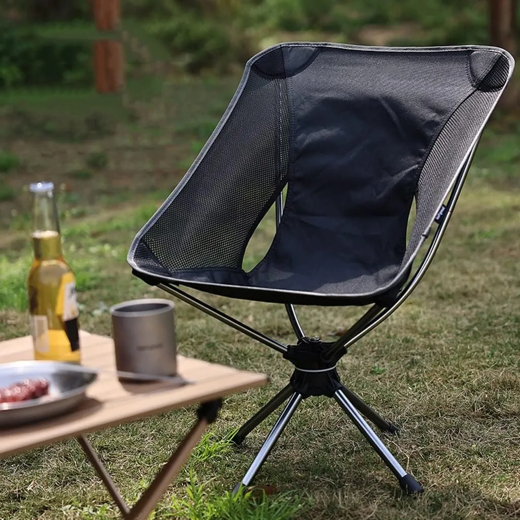 Fishing Chair Portable Ultralight Folding Moon Chair Aluminium Alloy Foldable Stool Swivel Chair. (Color : Black, Size : 71 40 50cm) (Beige 714050cm)