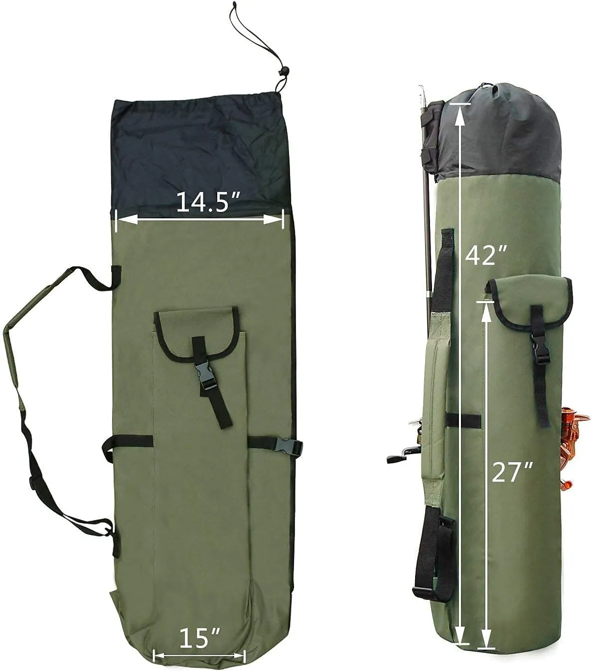 Fishing Pole Rod Holder Bags, Fishing Organizer Case Carrier Reel Pole Storage Bags Waterproof Fishing Gear Organizer Travel Carry Bags