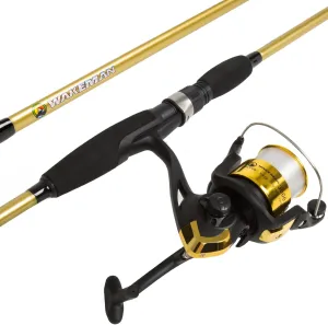 Fishing Rod and Reel Combo - 2pc Strike Series Medium Action 78-Inch Spinning Reel Fishing Pole - Angling Gear for Bass and Trout by Wakeman, 6.5 feet