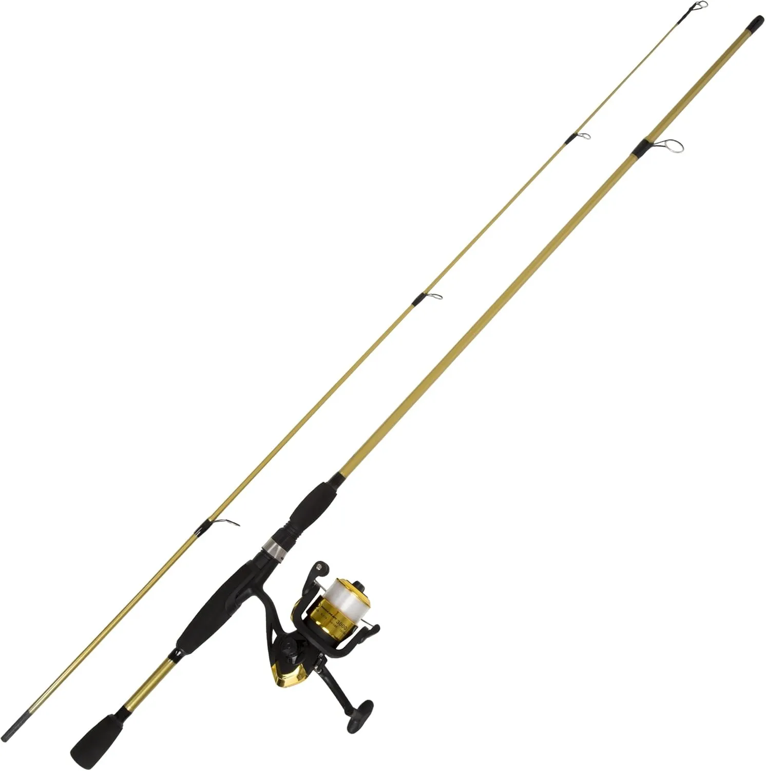 Fishing Rod and Reel Combo - 2pc Strike Series Medium Action 78-Inch Spinning Reel Fishing Pole - Angling Gear for Bass and Trout by Wakeman, 6.5 feet