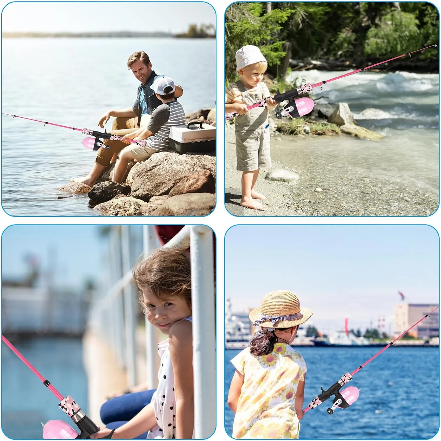 Fishing Rod and Reel Combo, Fishing Rod and Reel Combo Fishing Pole Telescopic Fishing Rod and Reel Combo Kit with Fishing Lures Fishing Lines Fishing Hooks