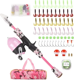 Fishing Rod and Reel Combo, Fishing Rod and Reel Combo Fishing Pole Telescopic Fishing Rod and Reel Combo Kit with Fishing Lures Fishing Lines Fishing Hooks