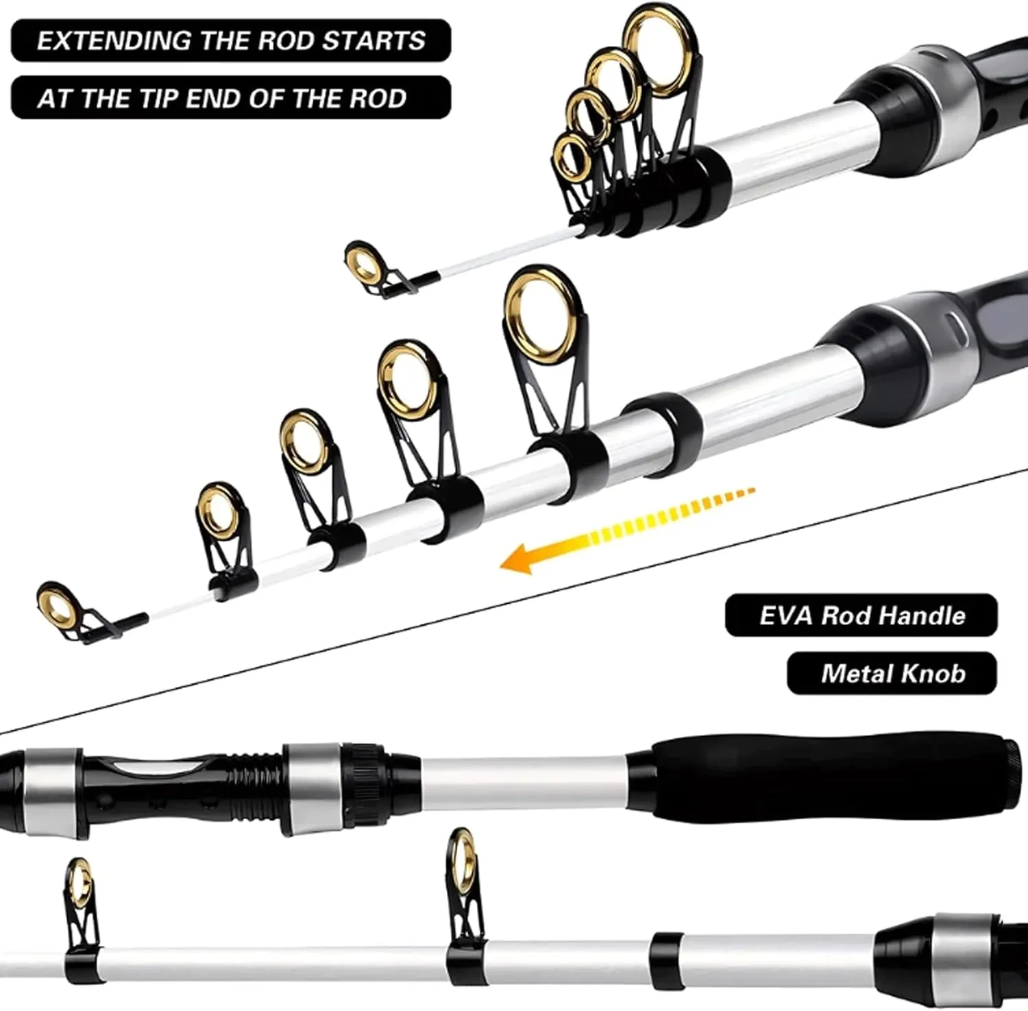 Fishing Rods 1.8M Fishing Rod Tackle Spinning Fishing Rods 5g-20g Carp Telescopic Sea Pole Bait Test Sea Fishing Rod Fishing Accessories