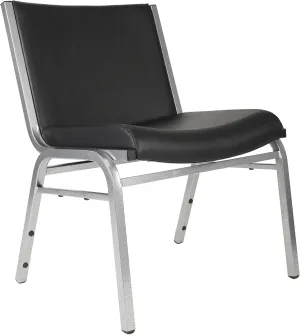 Flash Furniture Hercules Series Big & Tall 1000 lb. Rated Black Vinyl Stack Chair with Ganging Bracket