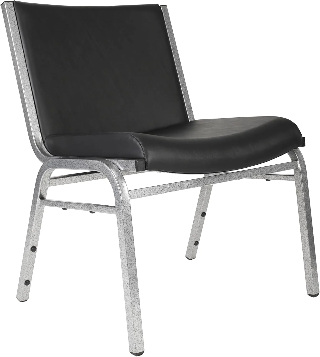 Flash Furniture Hercules Series Big & Tall 1000 lb. Rated Black Vinyl Stack Chair with Ganging Bracket