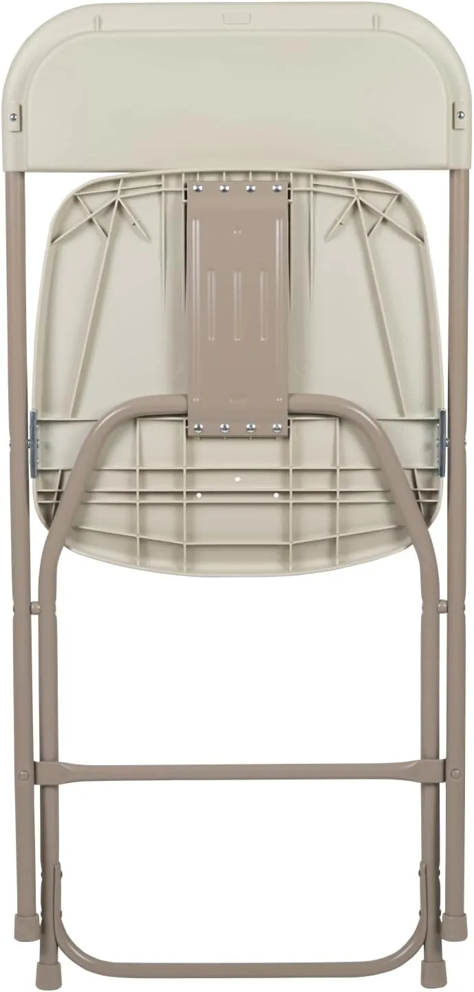 Flash Furniture Hercules Series Plastic Folding Chair - Beige - 6 Pack 650LB Weight Capacity Comfortable Event Chair-Lightweight Folding Chair