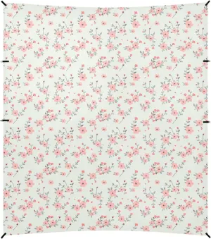 Flowers Beach Canopy UPF50  Lightweight Sun Shade with Sandbags and Shovel for Camping, Fishing, Backyard Fun
