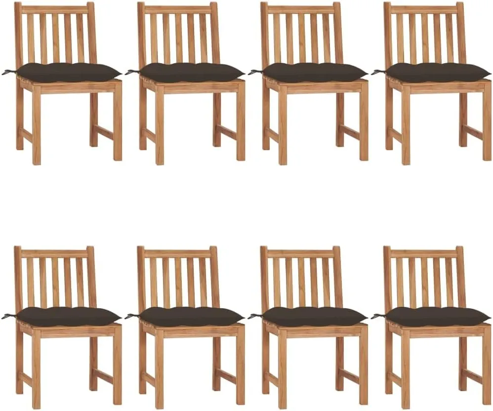Folding Beach Chairs Heavy Duty Beach chairsPatio Chairs 8 pcs with Cushions Solid Teak WoodSuitable for Garden Patio Living Room