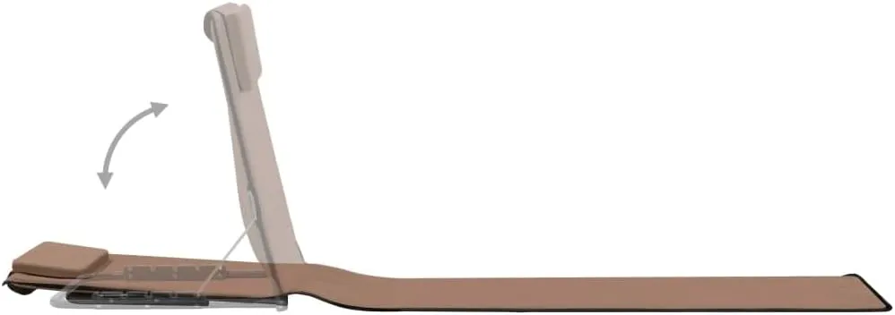 Folding Beach Mats 2 pcs Steel and Fabric BrownLuxury Sun Loungers with Adjustable Backrest and Cushioned Seat
