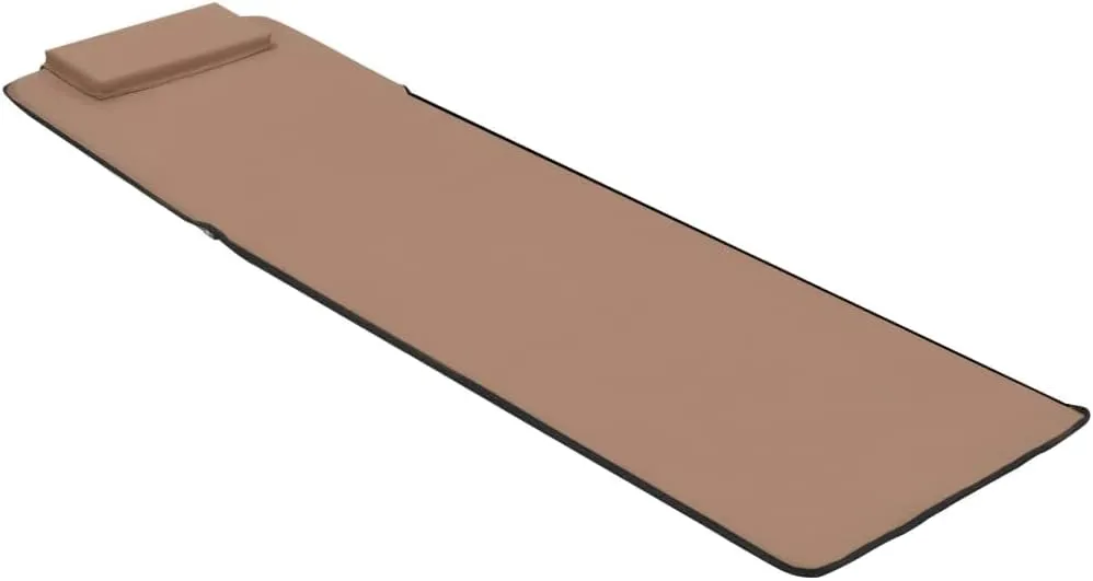 Folding Beach Mats 2 pcs Steel and Fabric BrownLuxury Sun Loungers with Adjustable Backrest and Cushioned Seat