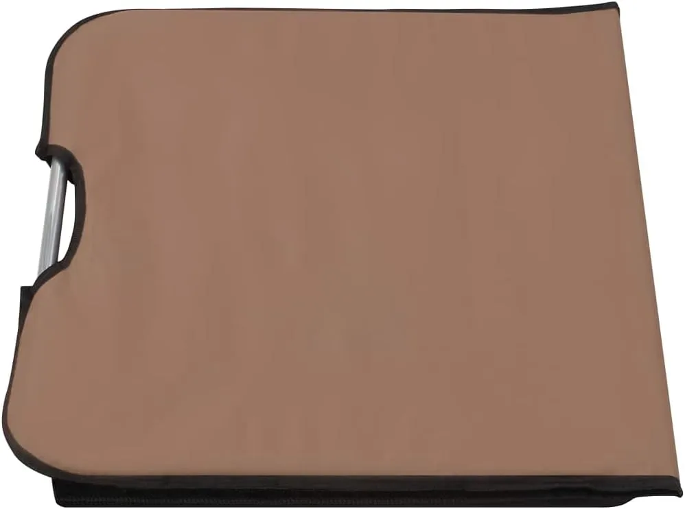 Folding Beach Mats 2 pcs Steel and Fabric BrownLuxury Sun Loungers with Adjustable Backrest and Cushioned Seat