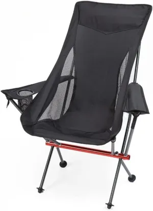 Folding Camping Chair Outdoor Camping High Back Chair Portable Ultralight Seat Backpacking Chair with Soft Armrests for Hiking Indoor Outdoor Folding Chair