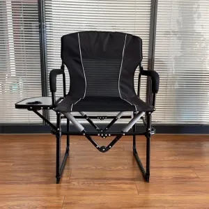 Folding Camping Chair, Picnic Chairs, Portable Lawn Chairs with Side Table Breathable Mesh Back Compact Style for Outdoor Sports (Color : B)