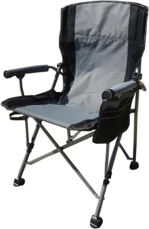 Folding Camping Chair, Portable High Back Padded Garden Chair with Armrests, Loadable 150kg, Chairs for Fishing Garden Picnic and Travel C