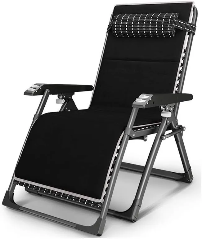Folding Camping Chair,Deck Chairs,Metal Multi-Purpose Folding Recliner Portable Beach Sun Garden Deck Lounge Chair Indoor Lunch Break Chair