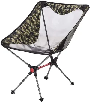Folding Camping Chairs, Portable Fishing Chair, Outdoor Camping Stool, Breathable Mesh Moon Chair with Storage Bag
