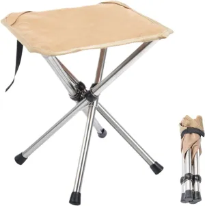Folding Camping Stool Chair - Compact Stool Foldable, Portable Chair Stool | Lightweight Stainless Steels Bracket Seat, Stool Outdoor Stool, Camp Stool for Outdoor Gardening Fishing Gardening and Bea