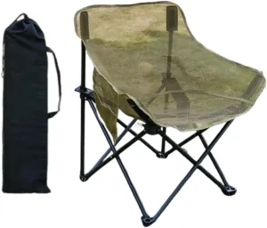 Folding Chair Camping Chair Folded Heavy Duty for Adults with Carrying Bag for Backpacking Travel Picnics Fishing Barbecue, Khaki