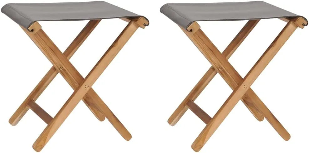 Folding Chairs ,Fishing Chairs,Camping Chair,Beach Chair,Coffee Chair,Lawn Chairs,Balcony Chairs,Outdoor Chairs,for Deck, poolside,Camping,Beach,Campsite,2 pcs Solid Teak Wood and Fabric Dark Gray